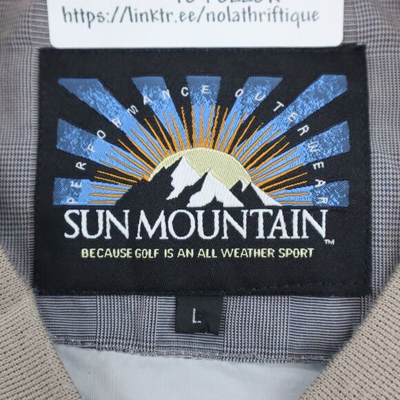 Sun Mountain Sweatshirt Mens L Gray Beige Long Sleeve VNeck Pullover Activewear - Picture 2 of 16